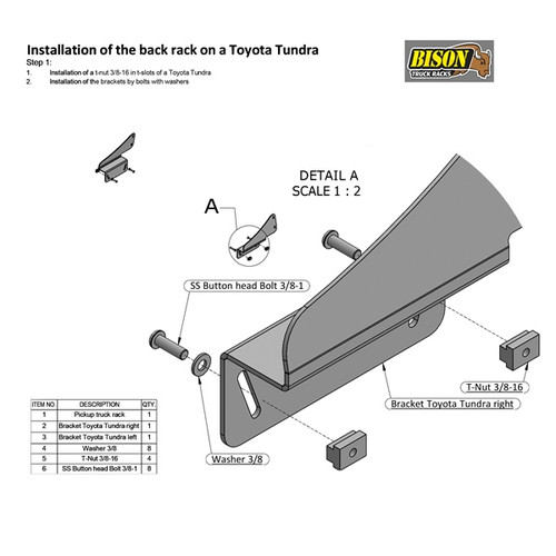 Bison Bumpers Mounting Bracket - 160345