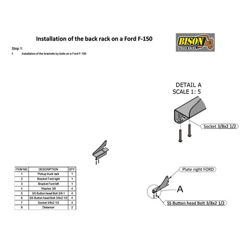 Bison Bumpers Mounting Bracket - 160343