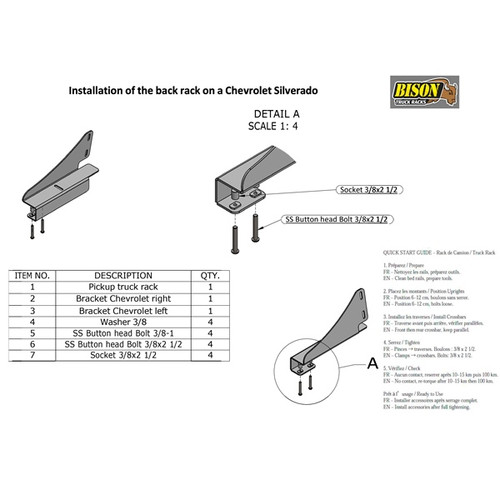 Bison Bumpers Mounting Bracket - 160341