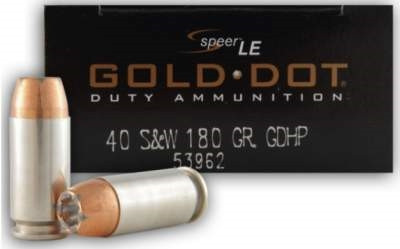 CCI Speer Gold Dot 40 S&W 180 Gr GDHP Ammunition, 50 Rounds