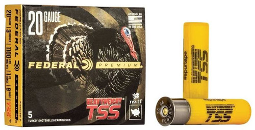 Federal 20 Ga Premium Heavyweight 3", 1 1/2 oz  #9 Shot Ammunition, 5 Rounds