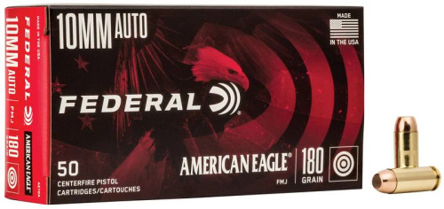 Federal American Eagle 10MM 180 Grain Full Metal Jacket Ammunition, 50 Rounds