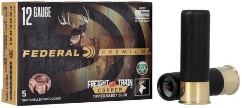 Federal Freight Train Copper 12 Ga 3" 300 Gr Sabot Slug, 5 Rounds