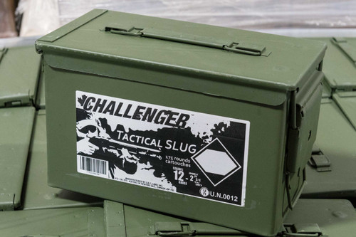 Challenger Tactical Slug 12 Ga, 2-3/4", 1 oz Low-Recoil Slug, Can of 175 Rounds