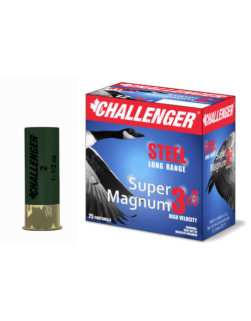 Challenger Steel Super Magnum 12 Ga, 3-1/2", 1-1/2 oz, #4 Shot, 25 Rounds