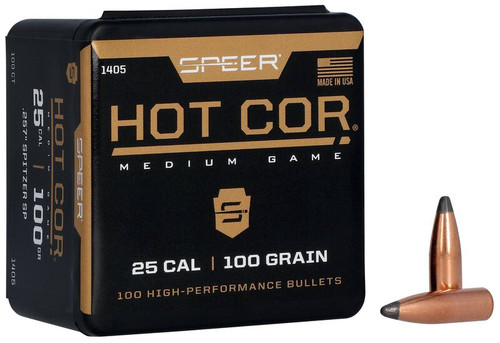 Speer Hot-Cor .257, 100 Grain Spitzer SP Projectile, 100 Pack