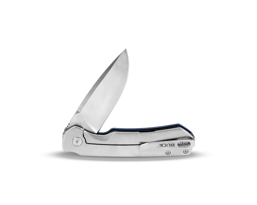 Buck 714 Stinger Folding Knife, Blue/Aluminum Grip, 3" Drop Point Blade