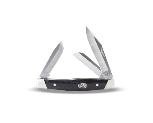 Buck 301 Stockman Folding Multi-Blade Knife, Ebony Grip