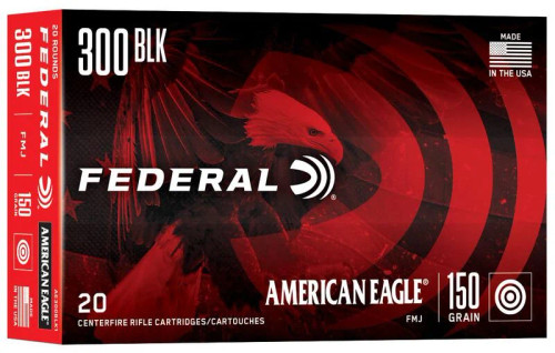 American Eagle 300 Blackout 150gr Full Jacket Boat-Tail, 20 Rounds