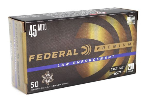 Federal Premium 45 Auto 230 Gr Tactical HST Ammunition, 50 Rounds