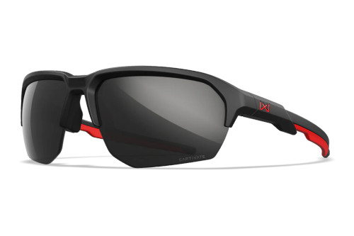 Wiley X Jakl American Sniper Signature Series, CAPTIVATE Black Mirror Lenses, Matte Black and Red Frame