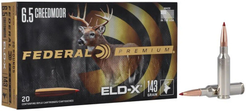 Federal Premium 6.5 Creedmoor 143 GR ELD-X Ammunition, 20 Rounds