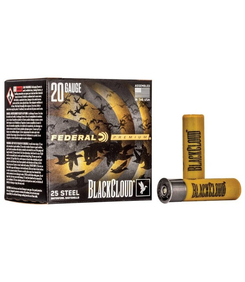 Federal Black Cloud 20 Ga 3", 1 oz #2 Shot Ammunition, 25 Rounds