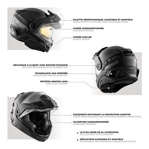 CKX Mission Free-Face Helmet - Carbon Alaska - L - 517974