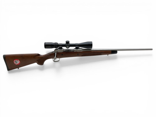 Savahe Model 14 Stainless Bolt Action Rifle .243 Win 22" Barrel Wood Stock With Vortex  Crossfire 4-12X44 Scope