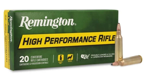 Remington High Performance Rifle 22-250 Rem, 55 Gr Pointed Soft Point, 20 Rounds