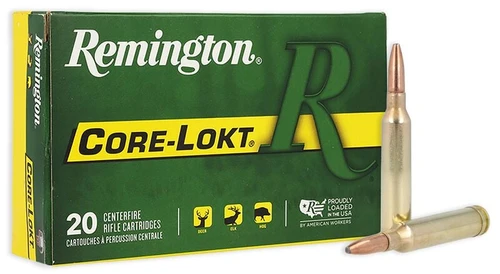 Remington Core-Lokt, 7mm Rem Mag, 150 Grain, Pointed Soft Point Core Lokt, 3110 fps, 20 Rounds
