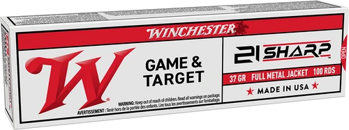 Winchester .21 Sharp, 37gr FMJ, 100 rnds