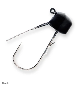 ZMan Finesse Shroomz Weedless 1/10 oz Jig Heads, Black, 5 Pack