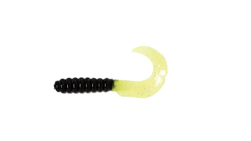 X Zone Grub, 3", Black/Chart Tail, 14 pk