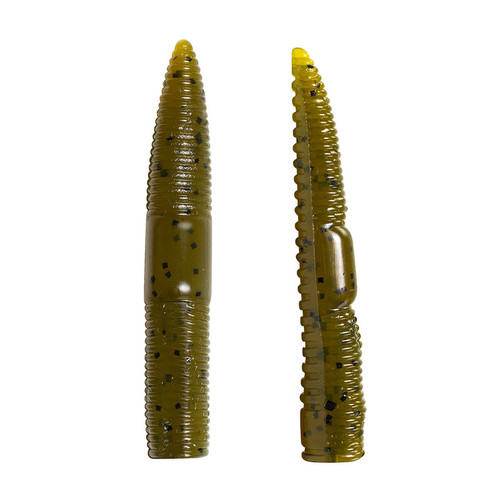 Lunkerhunt Finesse Worm, 3", Green Pumpkin, 8 pk