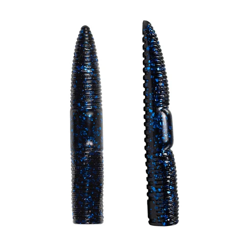 Lunkerhunt Finesse Worm, 3", Black Blue Fleck, 8 pk