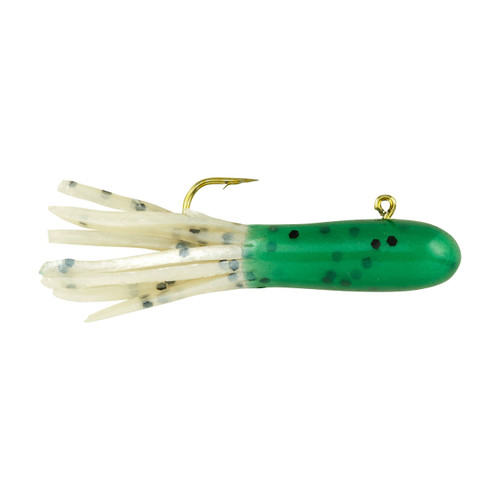 Berkley PowerBait Pre-Rigged Atomic Tubes, 1/16oz, Dark Green Pearl/Black Pepper, 5 pk