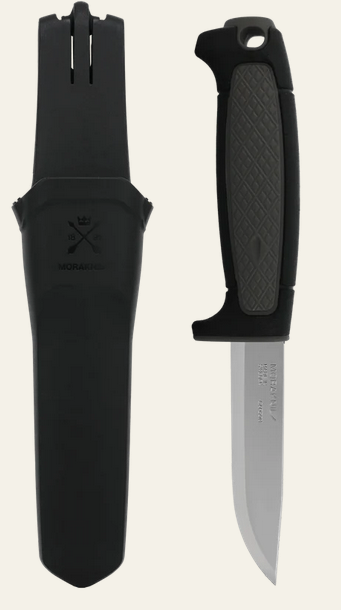 Morakniv Risberg,  3.58" Blade, Carbon Steel, Black
