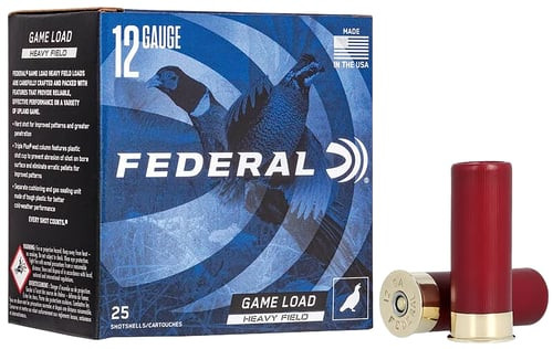 Federal Game Shok Heavy Field 12 Ga 2 3/4", 1 1/4 Oz Lead #5 Shot, 25 Rounds