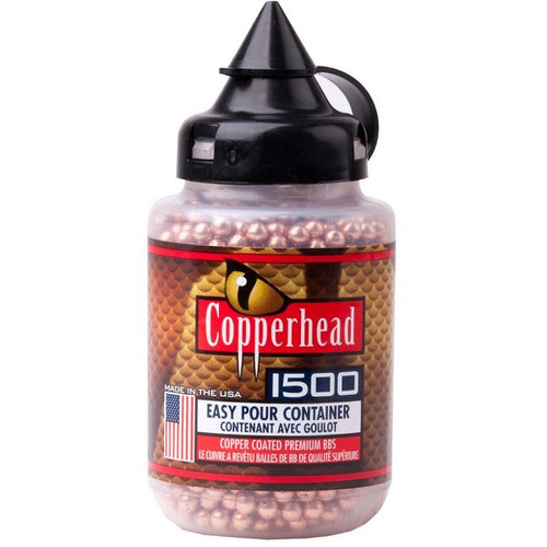 Crosman Copperhead BBs .177 Cal 1500 Pc, Stainless Steel, Copper Coated