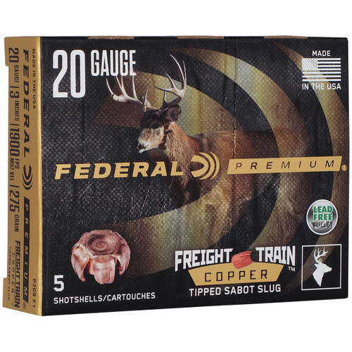 Federal Freight Train 20 Ga 3", 275 Grain Copper Sabot Slug, 5 Rounds
