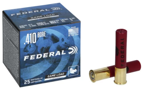 Federal Game Shok .410 Ga 2 1/2" 1/2 Oz #6 Shot, 25 Rounds