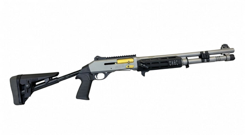 Canuck TacOp Pro 12 Ga Semi-Auto 3", 18.5" Barrel, Grey w/ Gold Trim