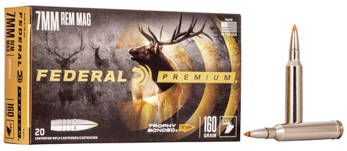 Federal Premium 7mm Rem Mag 160 Gr Trophy Bonded Tip, 20 Rounds