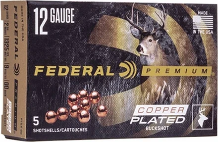 Federal Vital-Shok 12 Ga 2 3/4" 00 Copper Plated 9 Pellets, 5 Rounds