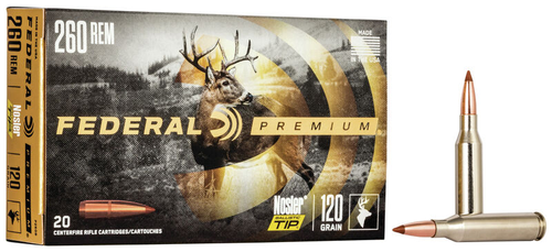Federal Premium 260 Rem 120 Gr Nosler Ballistic TipAmmunition, 20 Rounds