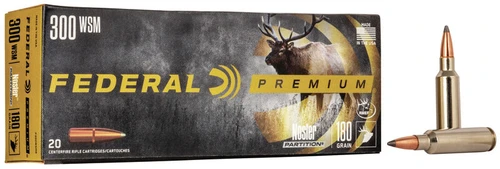 Federal Premium 300 WSM 180 Gr Nosler Partition Ammunition, 20 Rounds