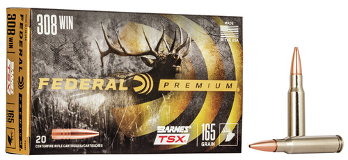 Federal Premium 308 Win 165 Gr Barnes TSX Ammunition, 20 Rounds