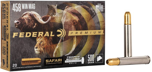 Federal Rifle Ammo 458 Win Mag 500 Gr Trophy Bonded SledgeHammer, 20 Rounds