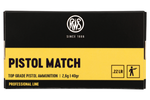 RWS Pistol Match, .22LR, 40gr LRN, 500 Rounds