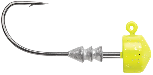 VMC Ned Rig Jig, 1/8 Oz, #1/0 Hook, Chartreuse, 4 Pack