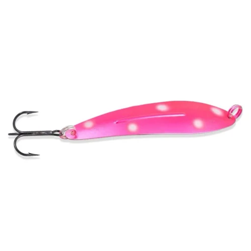 Williams WhiteFish Spoon, 6", 1-1/2oz, Pink White Dot