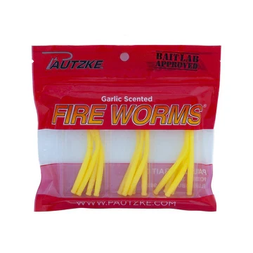 Pautzke Fire Worms, Garlic Scented, Yellow, 15pk