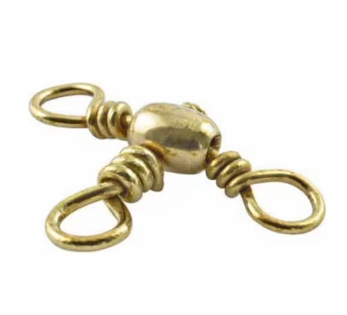 Danielson Brass Crossline 3-Way Swivel, #4, 4pk