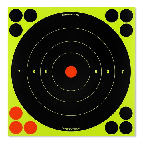 Birchwood Casey Shoot-N-C Targets 8" Round Bull's Eye, 6 PK