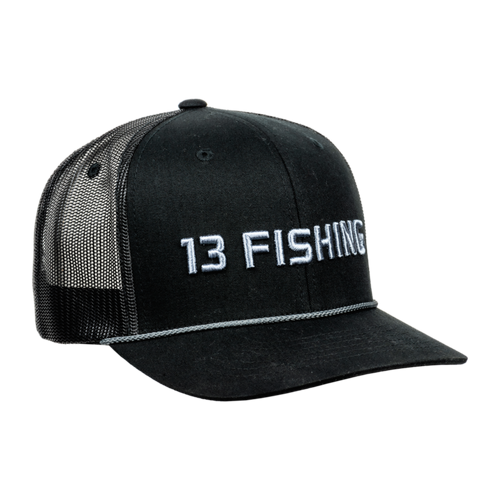 13 Fishing Rope Mesh Back Hat, Black