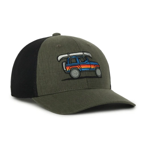 Outdoor Cap Jeep Canoe, Meshback, Olive/Black