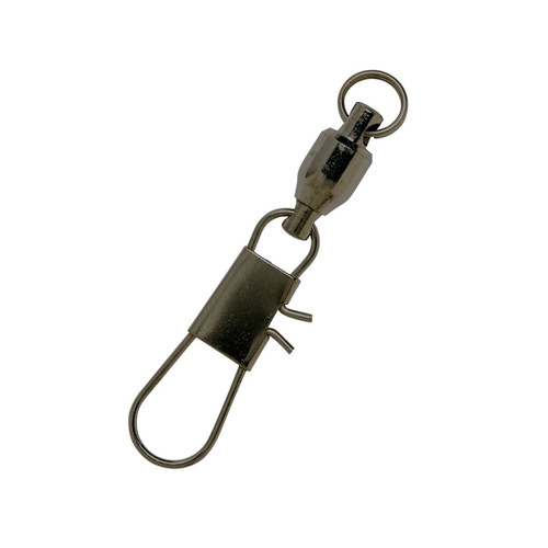 Eagle Claw Ball Bearing Swivel w/ Interlock Snap, Size 4, Black, 2 pk