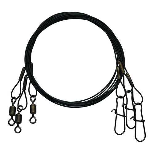 Eagle Claw 18" Steel Wire Leader, 60 lb, Black, 3 Pack