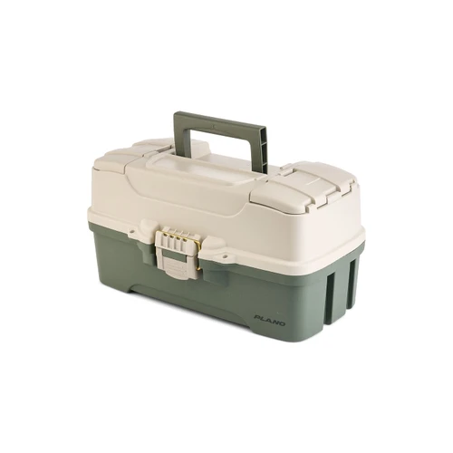 Plano Three-Tray Tackle Box, Green/Tan